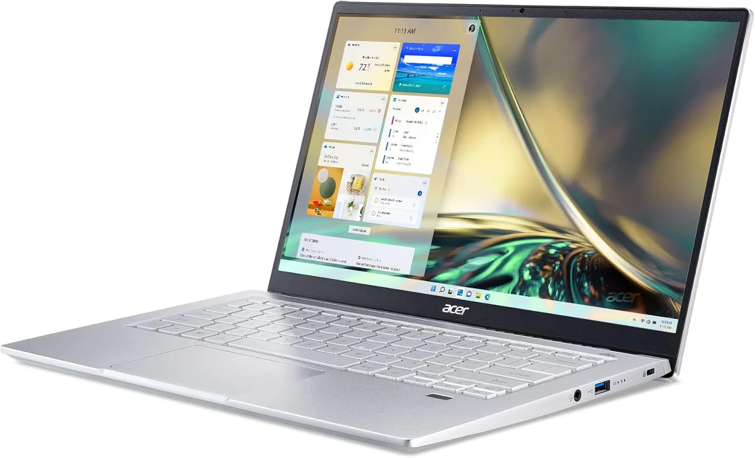 Acer Swift 3 SF314-43-R6NE Laptop | 14" FHD IPS | AMD Ryzen 7 5700U | Radeon Graphics | 16GB LPDDR4X | 512GB SSD | Wi-Fi 6 | Fingerprint Reader | Backlit Keyboard | Windows 11, Silver