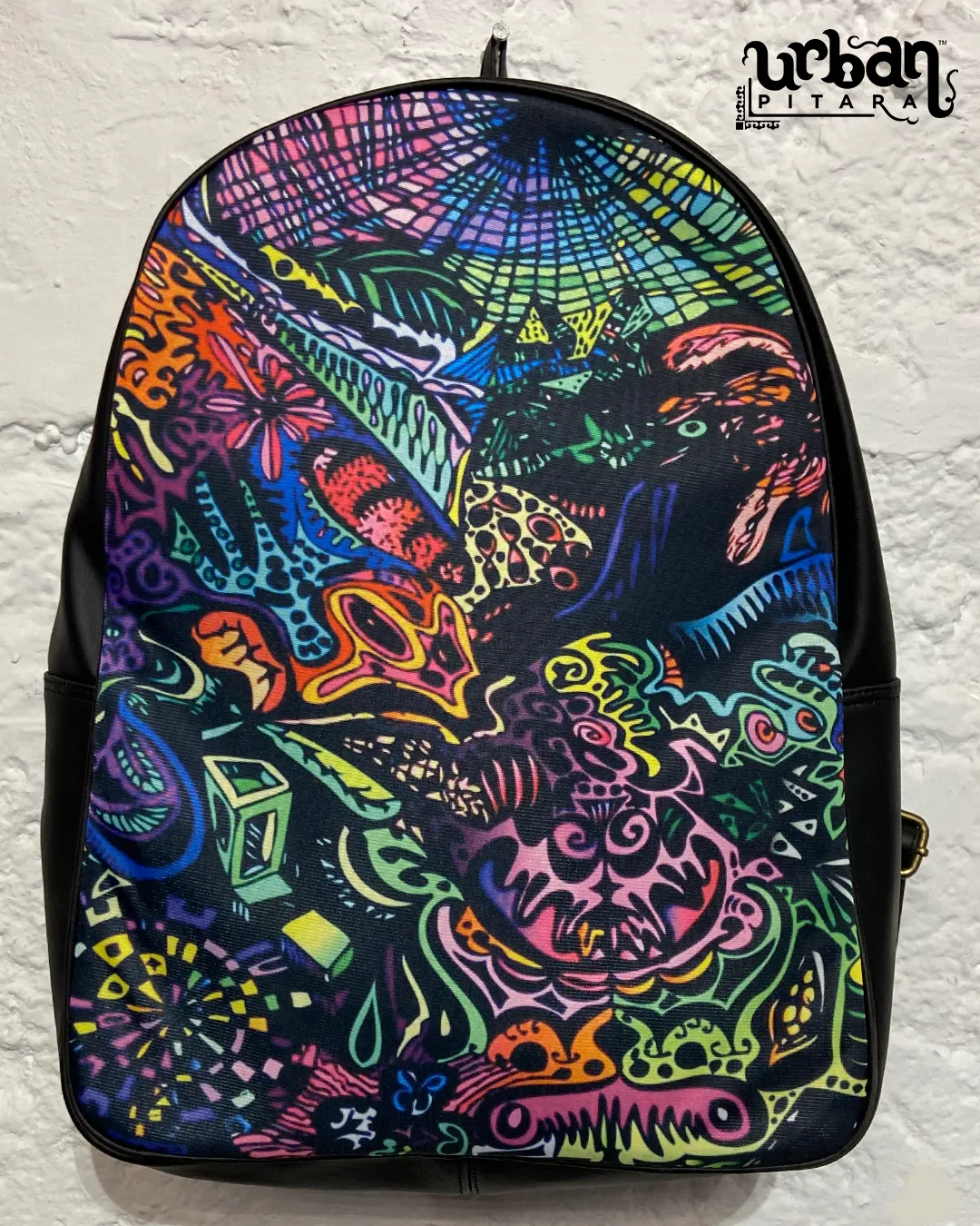 Acid Trip Faux Leather D Backpack