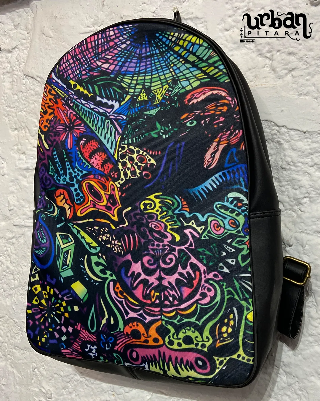 Acid Trip Faux Leather D Backpack