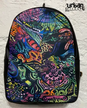 Acid Trip Faux Leather D Backpack