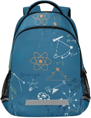 Acpiggto Backpack Daypack Shoulder Bag Blue Sea Math Mathematical Formula Education Number Rucksack Bookbag Laptop Compartment