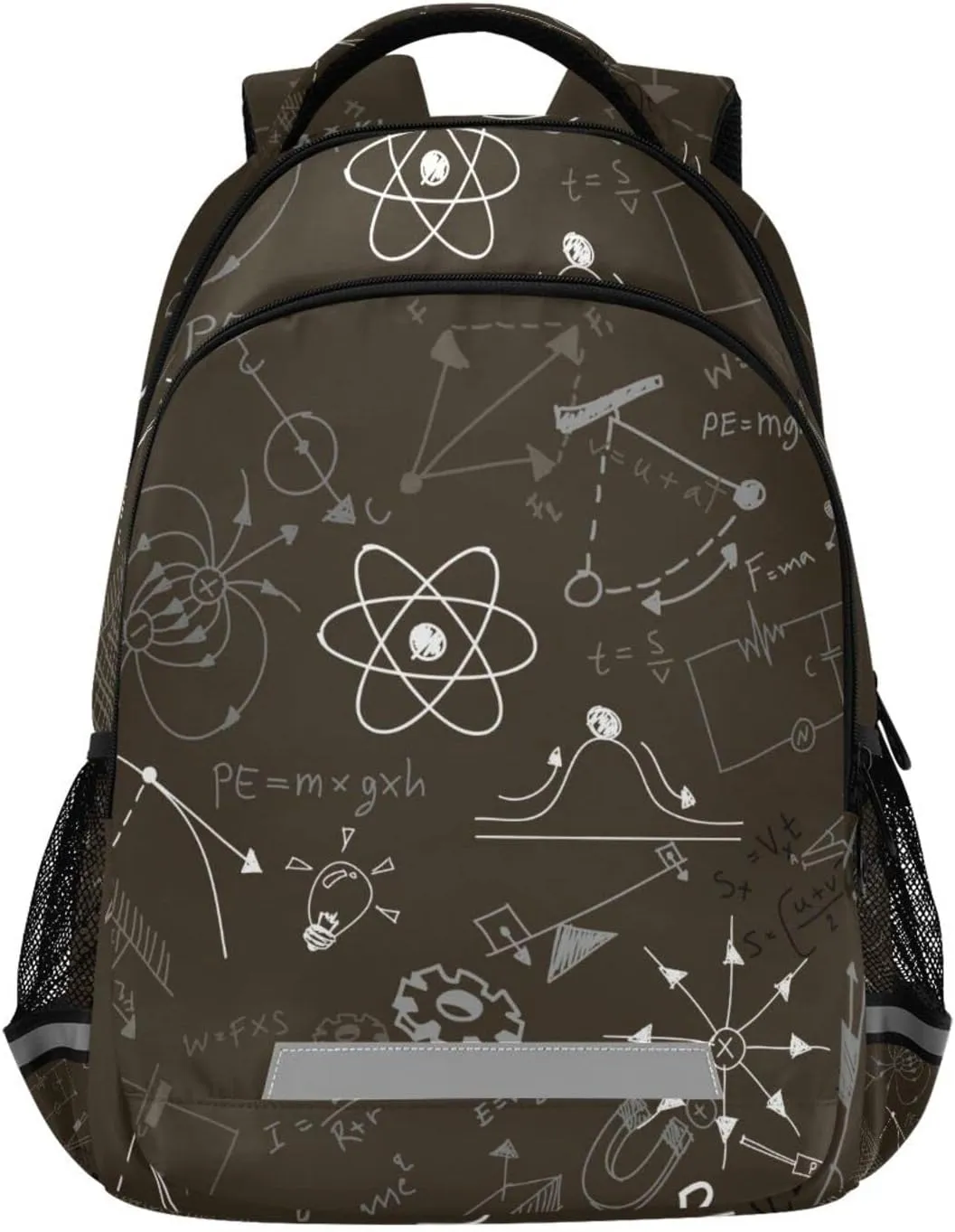 Acpiggto Backpack Daypack Shoulder Bag Brown Physics Formula Scientific Diagram Blackboard Rucksack Bookbag Laptop Compartment