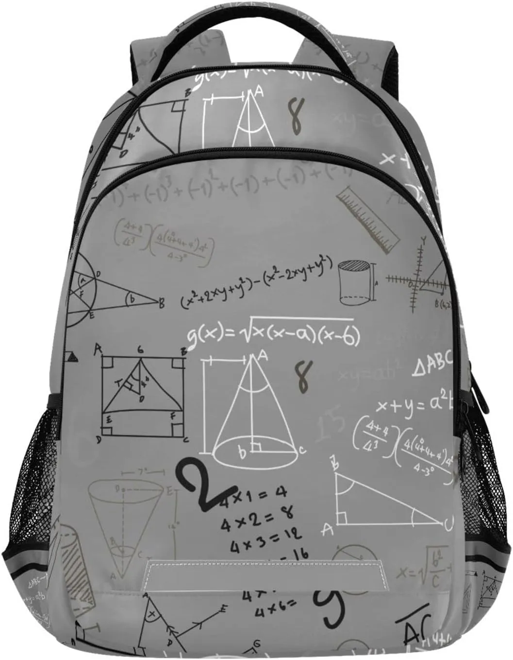 Acpiggto Backpack Daypack Shoulder Bag Grey Math Mathematical Formula Education Number Luggage Bag for Gym Sports Casual Women Men