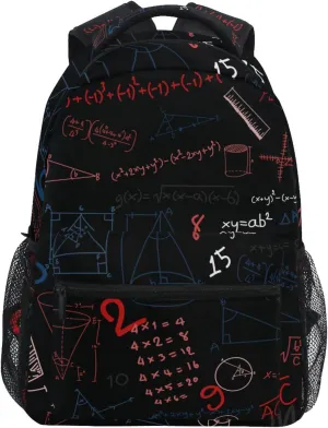 Acpiggto Backpack Daypack Shoulder Bag Red Math Formula Diagram Education Blackboard Rucksack Bookbag Boys Girls