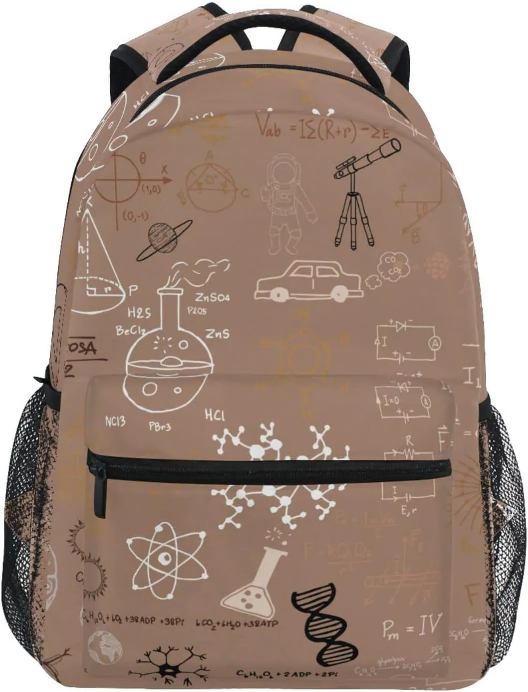 Acpiggto Backpack Daypack Shoulder Bag Vintage Science Formulas Blackboard Chalk Graphs Math Physics Rucksack Bookbag Boys Girls
