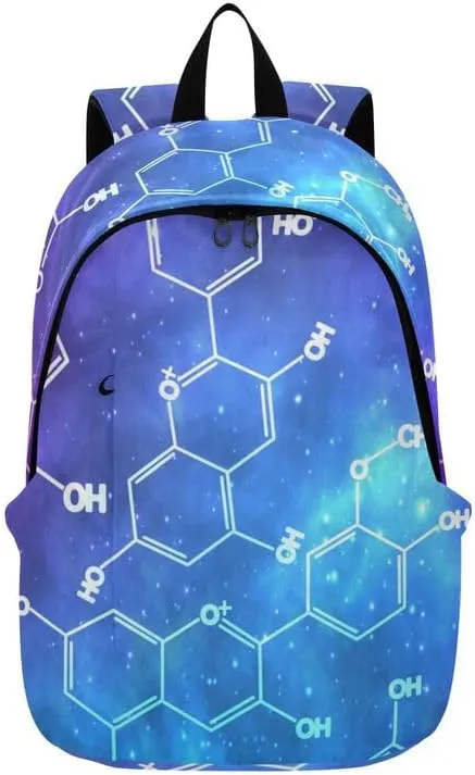 Acpiggto Backpack Travel Bag Daypack Chemistry Formula Nebula Space Starry Galaxy Laptop Rucksack Knapsack, Large Size