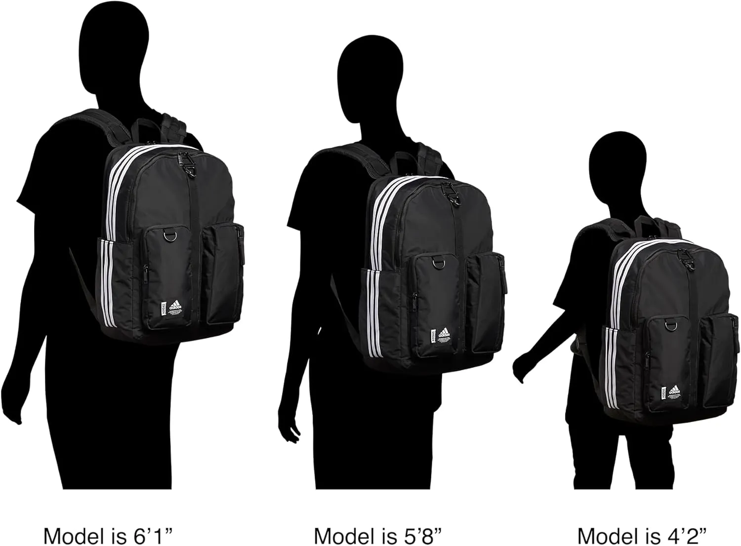 adidas Iconic 3 Stripe Backpack, Mesa Brown/Black, One Size