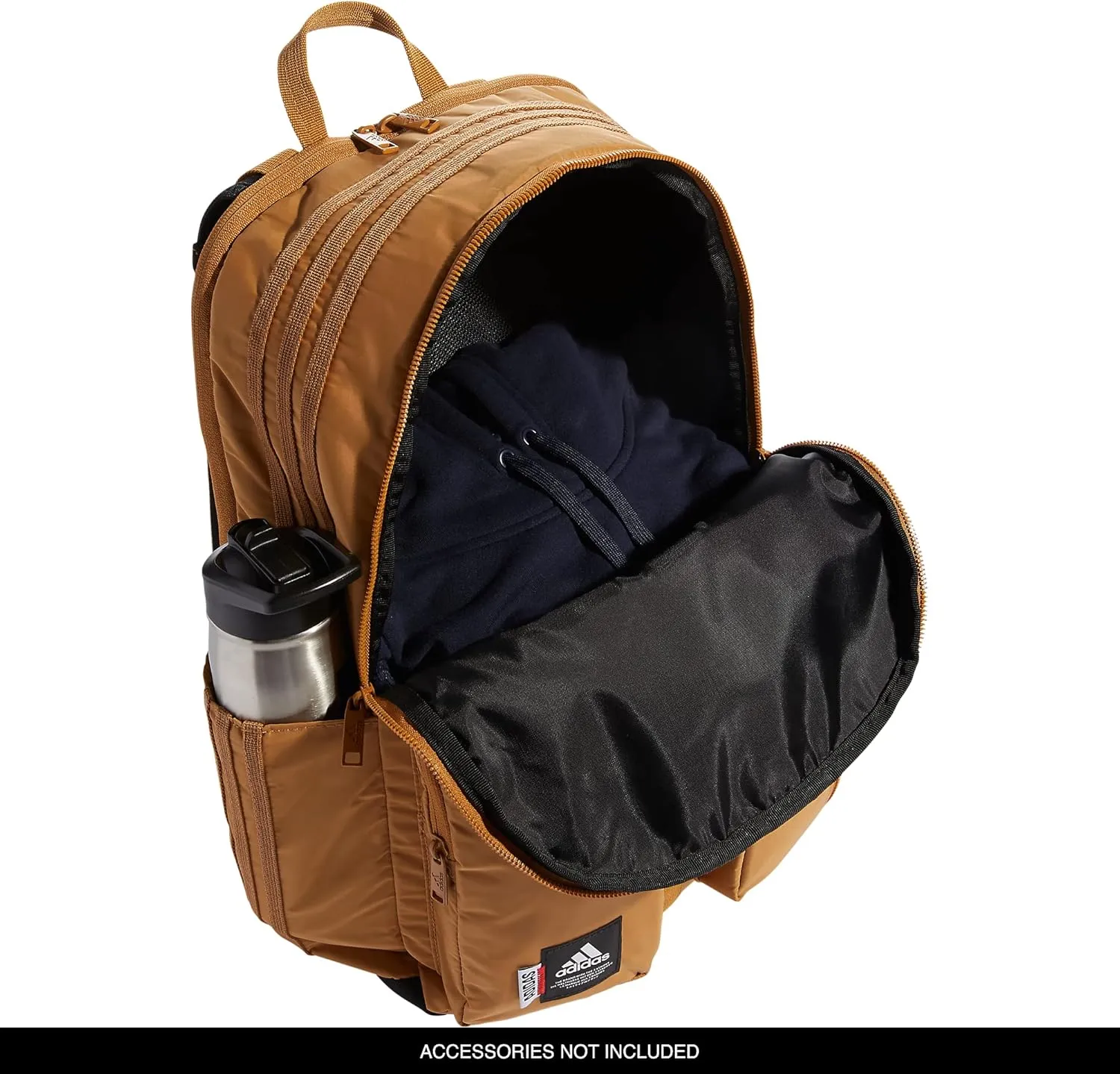 adidas Iconic 3 Stripe Backpack, Mesa Brown/Black, One Size