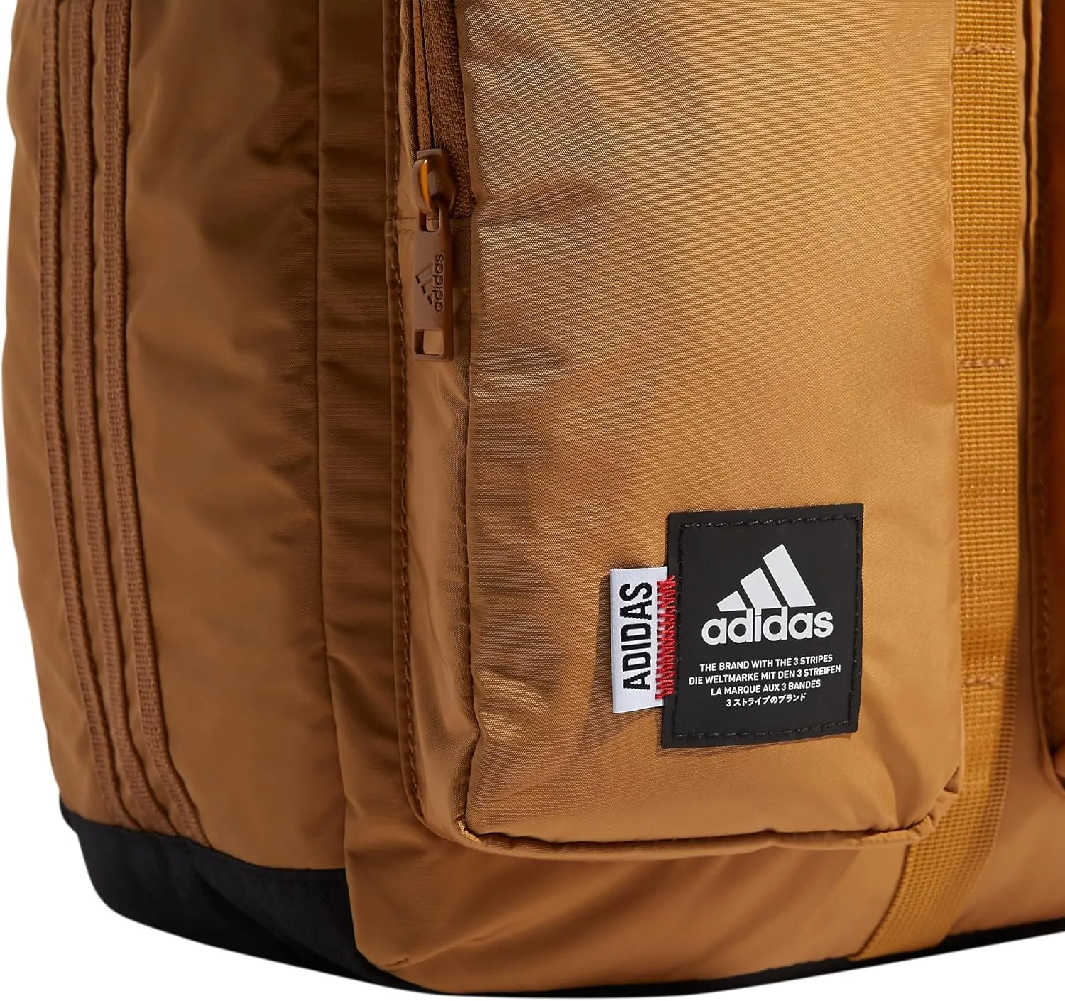 adidas Iconic 3 Stripe Backpack, Mesa Brown/Black, One Size