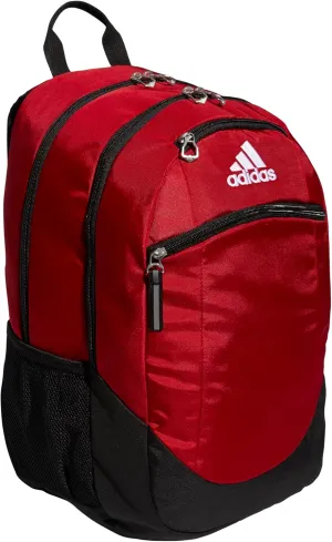 adidas Striker Sports Backpack Durable Athletic Gym Laptop Bag, Team Power Red/Black/White, One Size