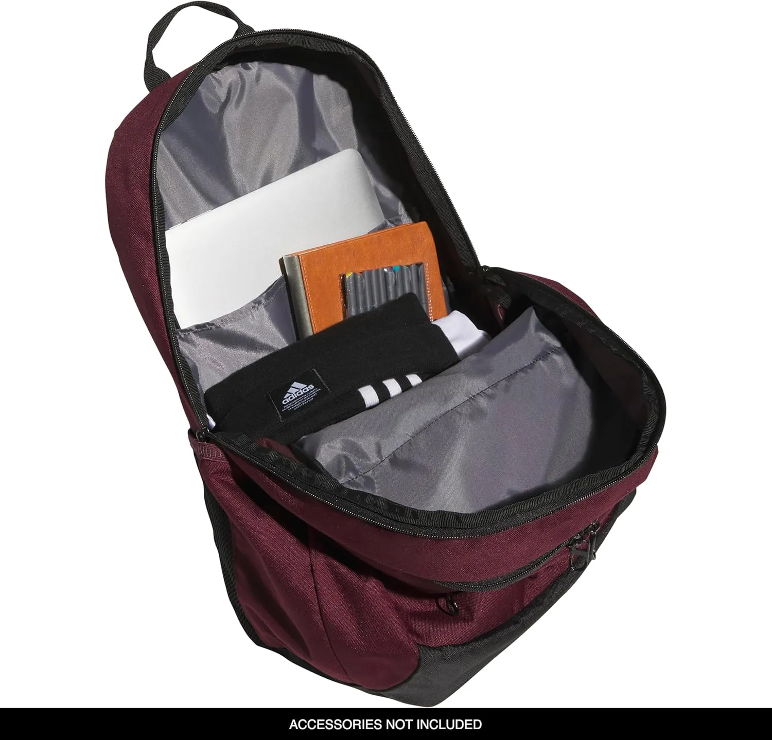 adidas Striker Team Sports Backpack Durable Athletic Gym Laptop Bag, Maroon/3.0 (36L), One Size
