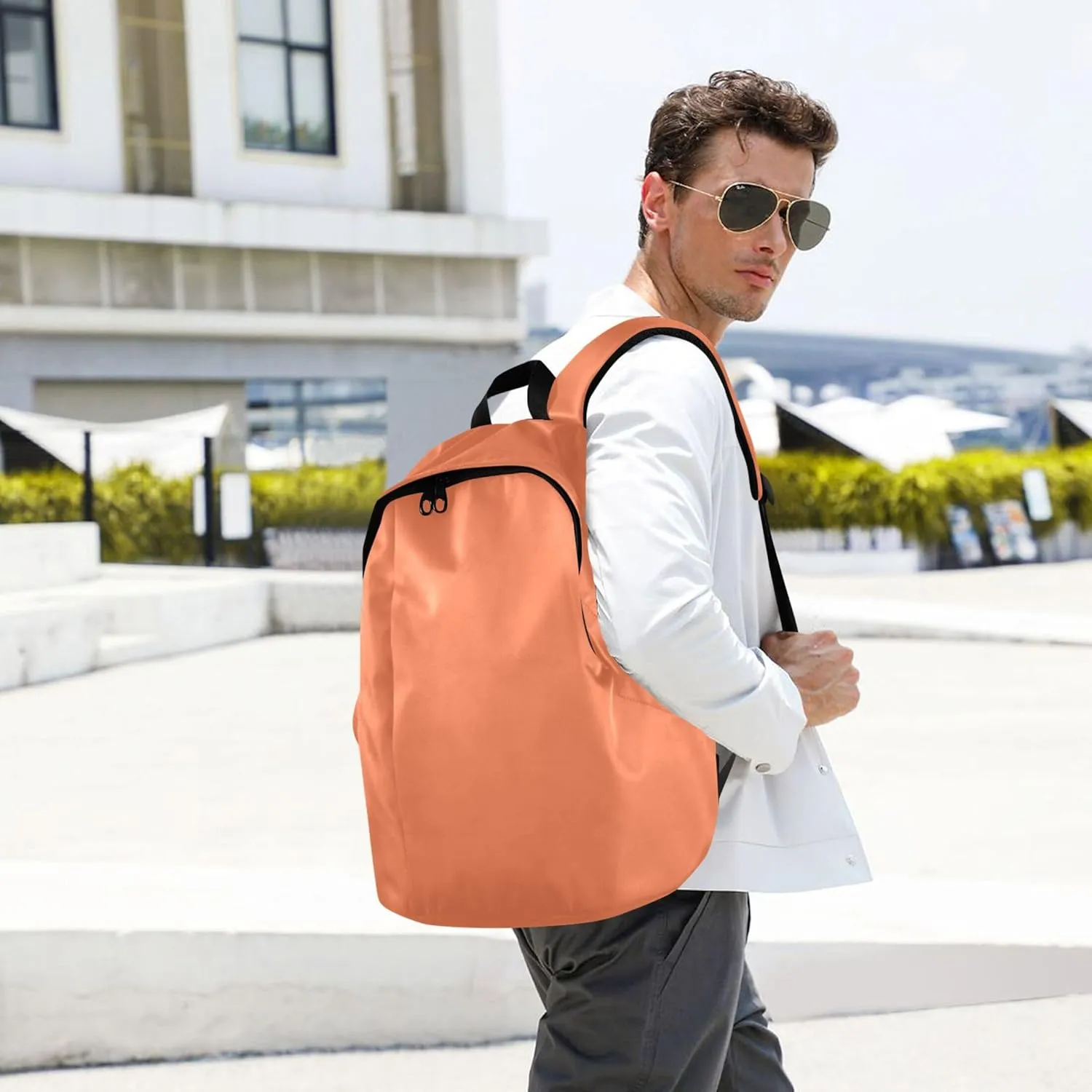 Adults Cute Backpacks for Woman Daypack Coral Orange Cool Cool Book Bags for Teen Girls