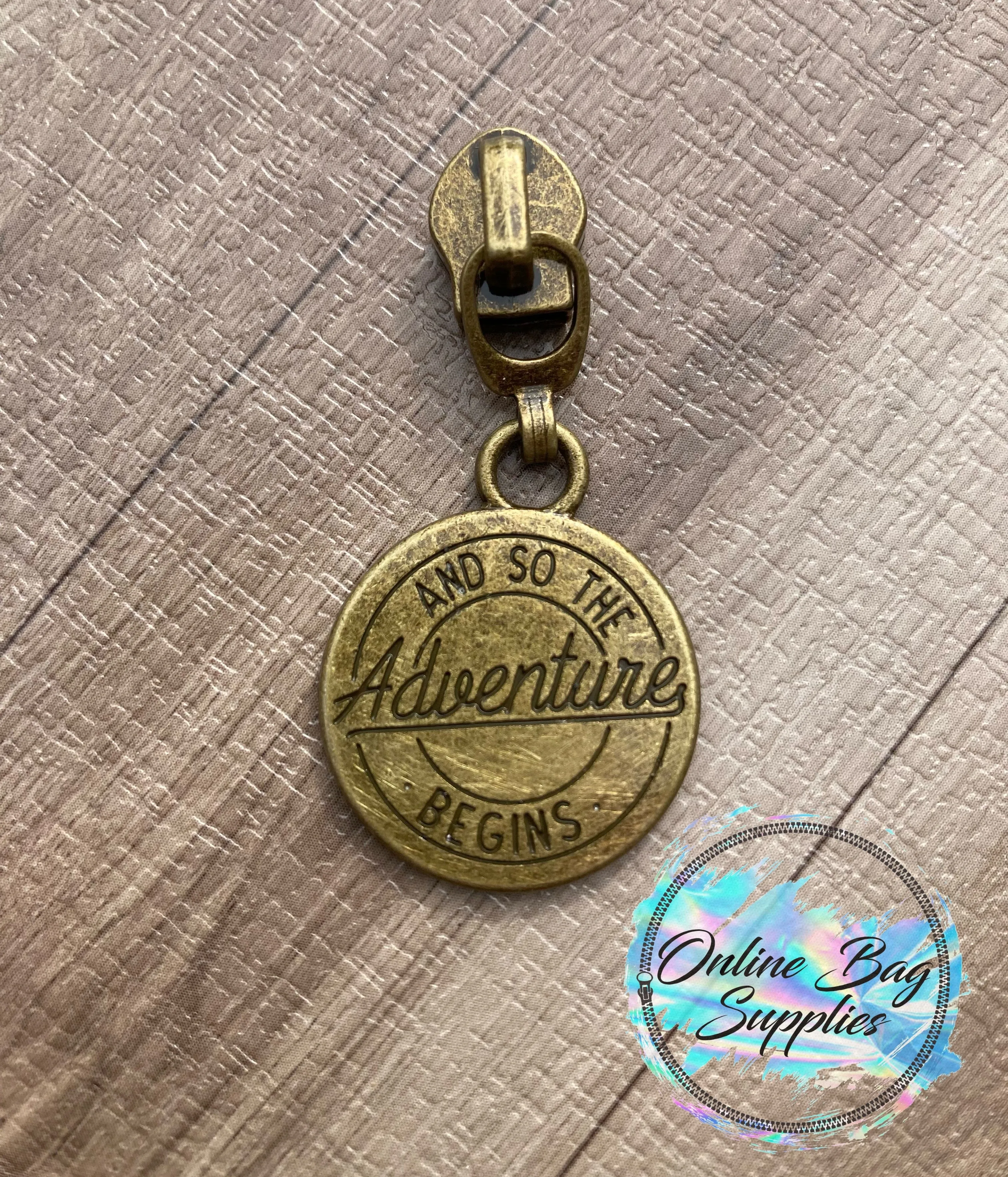 Adventure Begins Zipper Pull - Exclusive Design