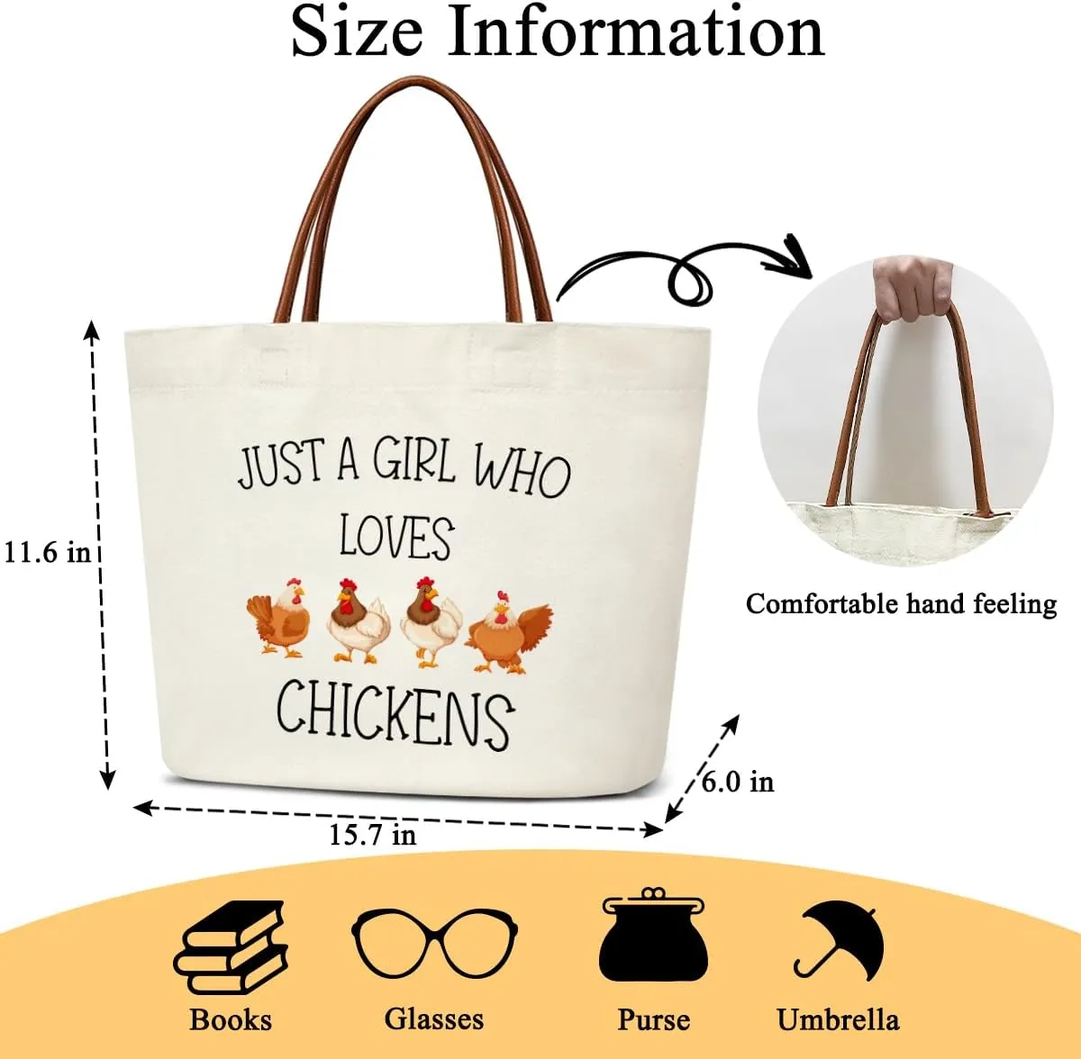 Aesthetic Canvas Tote Bag for Women Reusable Grocery Shopping Bag With Handles Funny Tote Bag -Just A Girl Who Loves