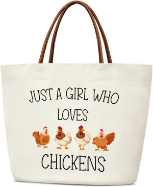 Aesthetic Canvas Tote Bag for Women Reusable Grocery Shopping Bag With Handles Funny Tote Bag -Just A Girl Who Loves