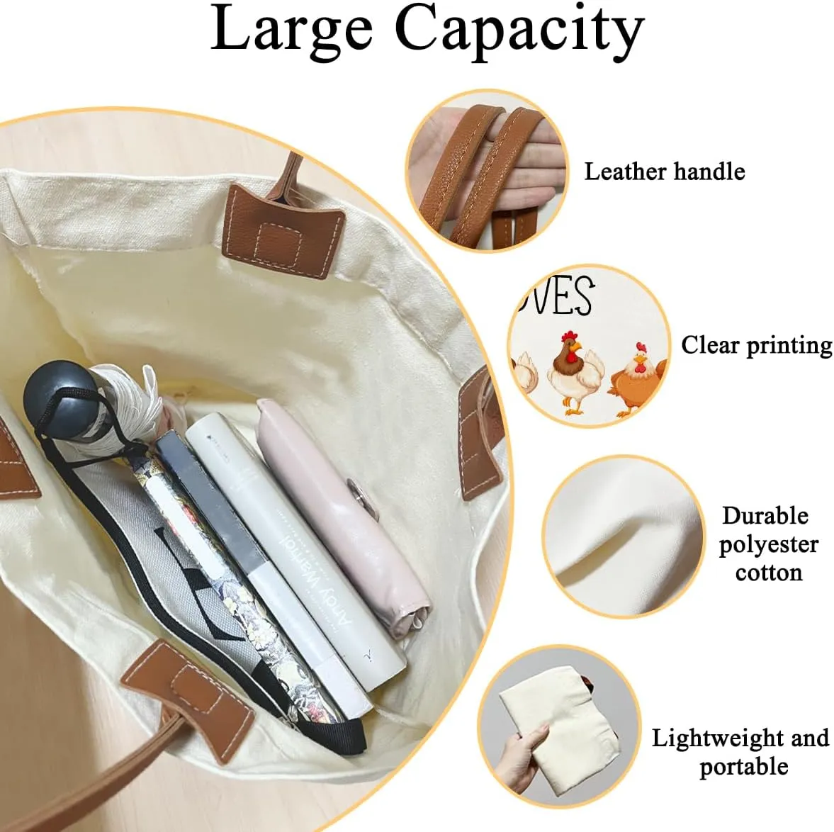 Aesthetic Canvas Tote Bag for Women Reusable Grocery Shopping Bag With Handles Funny Tote Bag -Just A Girl Who Loves