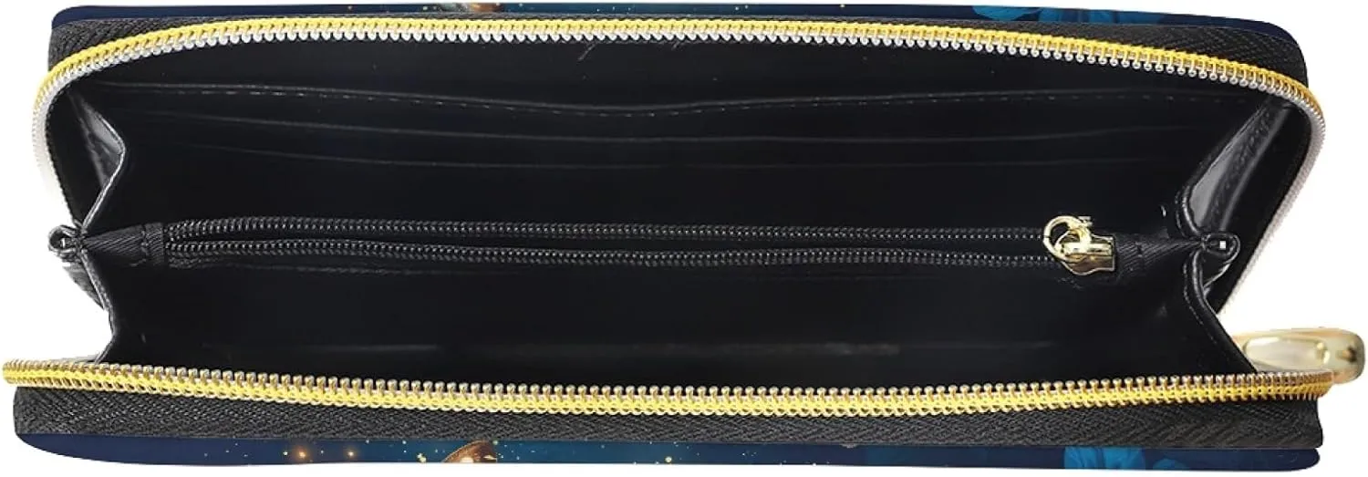 AFPANQZ Long Wallet for Women Slim Purse PU Leather Clutch Zip Around Cards Phone Holder