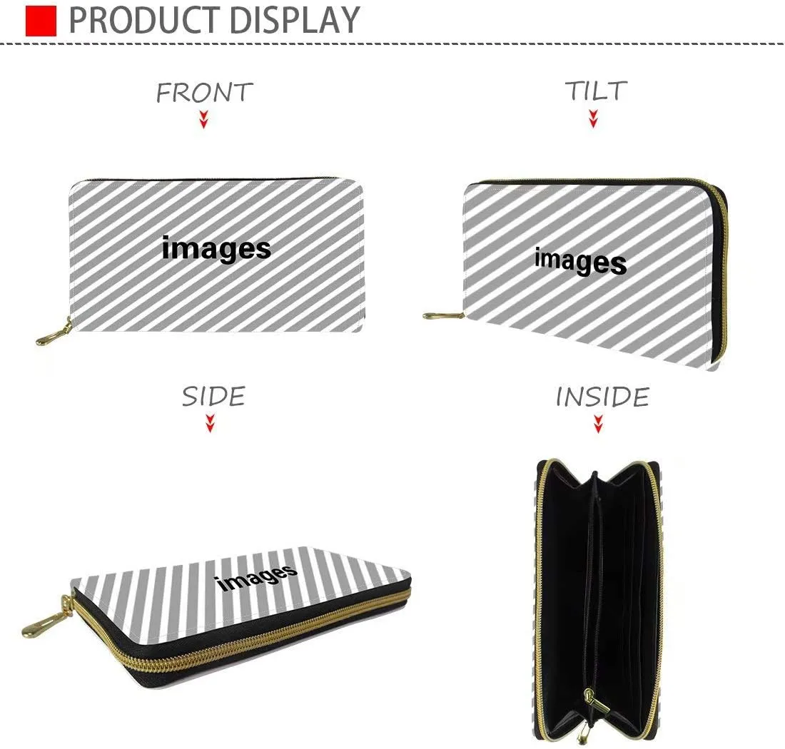AFPANQZ Long Wallet for Women Slim Purse PU Leather Clutch Zip Around Cards Phone Holder