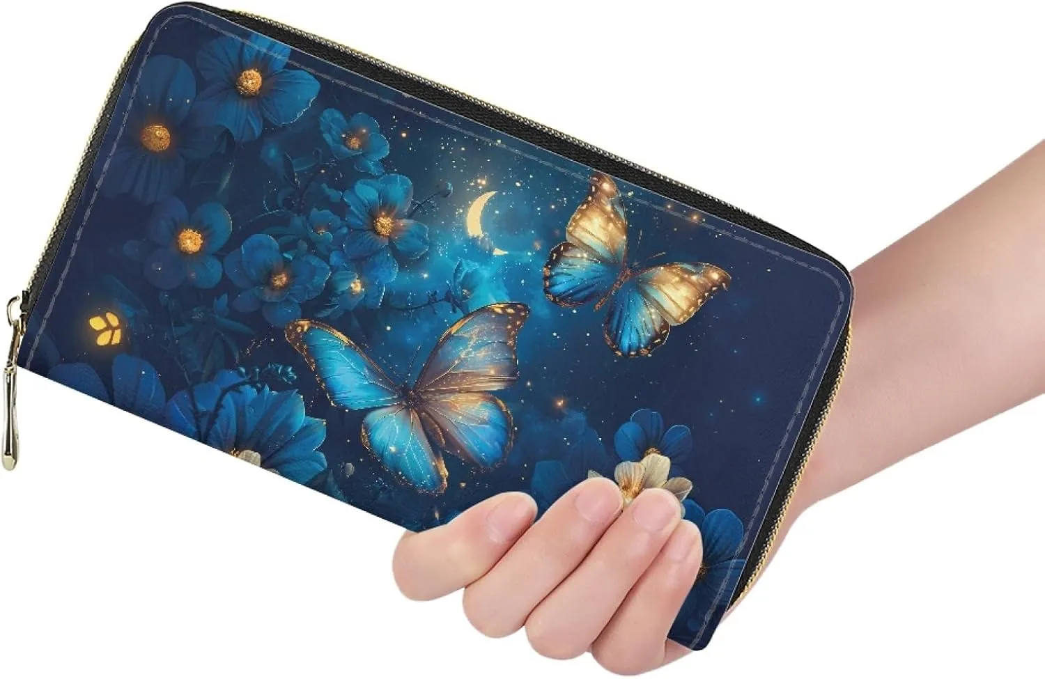 AFPANQZ Long Wallet for Women Slim Purse PU Leather Clutch Zip Around Cards Phone Holder