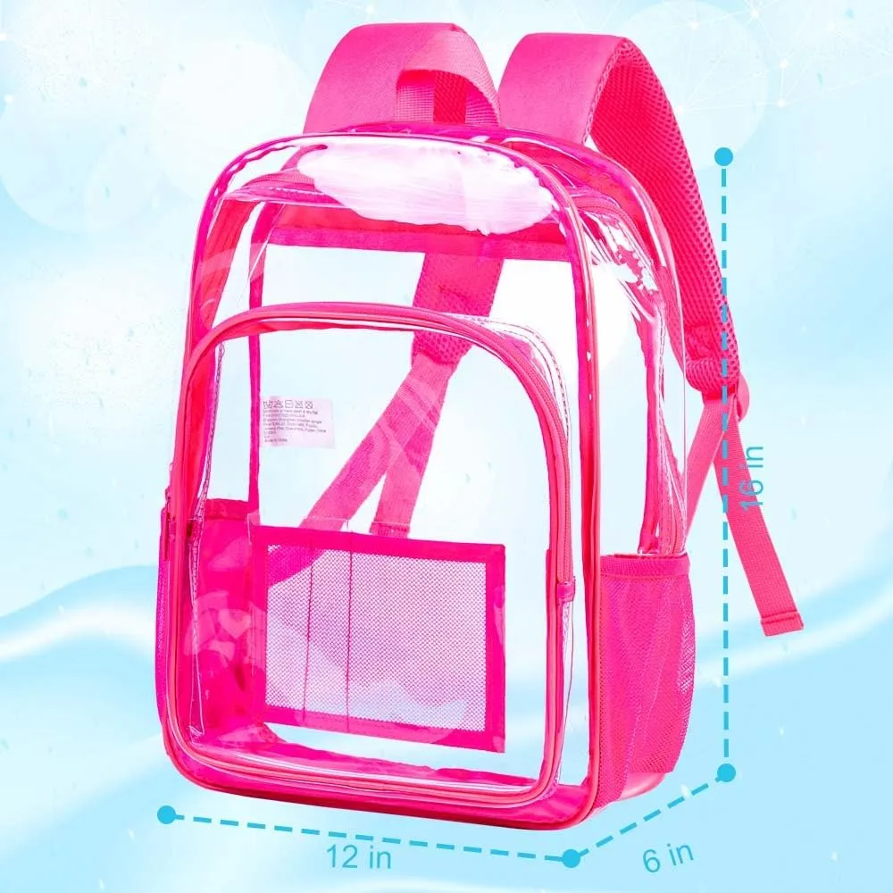 AGSDON Clear Backpack, Heavy Duty Transparent Bookbag, See Through PVC Backpacks for Women Men
