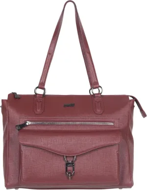 Aimee Kestenberg Isla Women's Saffiano Faux Leather Anti-Theft RFID 15inLaptop Business Tote, Wine Burgundy