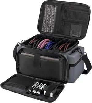 AKOZLIN Cable File Bag DJ Gig Bag Cord Organizer Case with Detachable Dividers for Laptop,DJ Gear, Sound Instrument and Music Equipment Accessories 13"×8.3"×8.3" Grey
