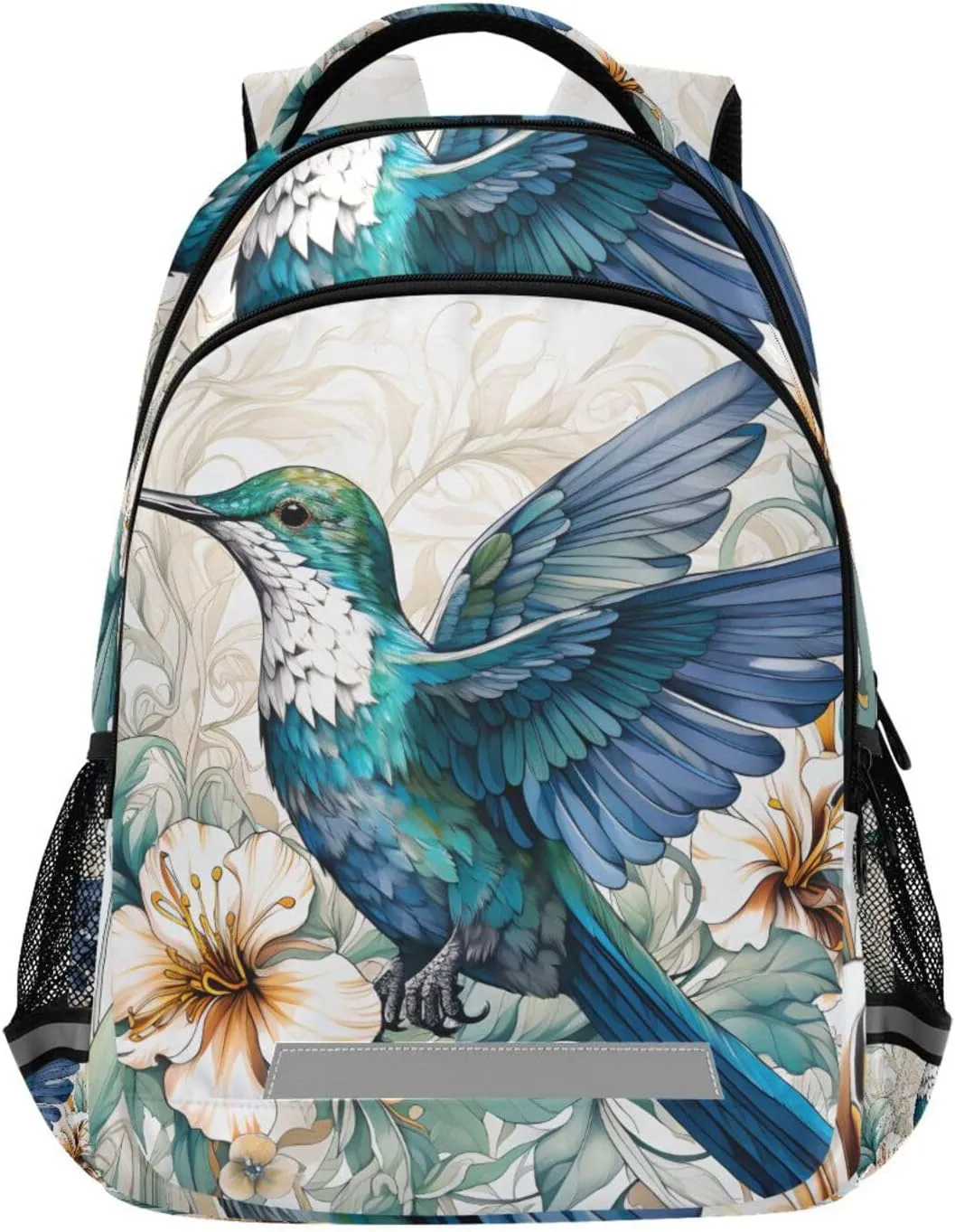 ALAZA Blue Bird White Flower Backpack Girls Kids Backpacks Boys School Bookbag 3rd 4th 5th Grade Casual Daypack Laptop Shoulder Bag