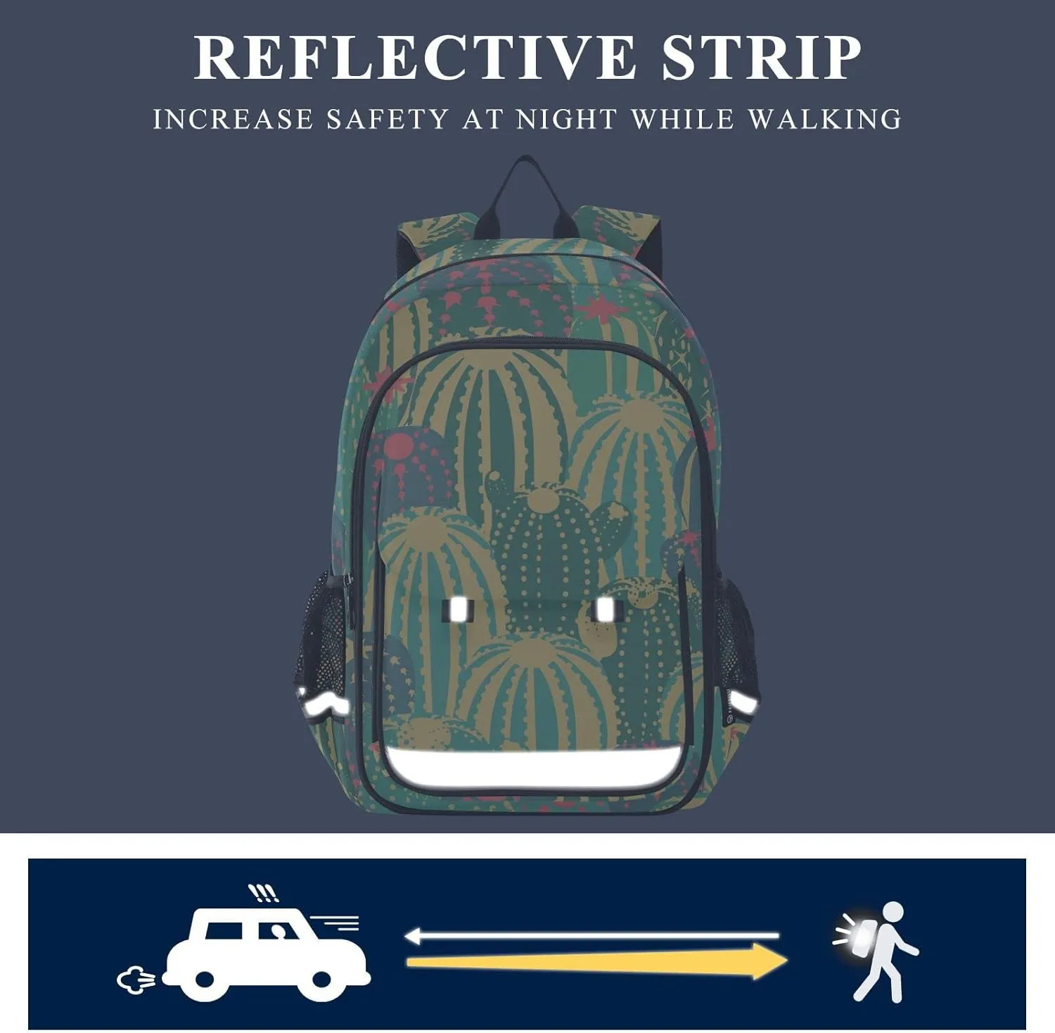 ALAZA Cacti with Flowers and Thorns in Green Backpacks Travel Laptop Backpack