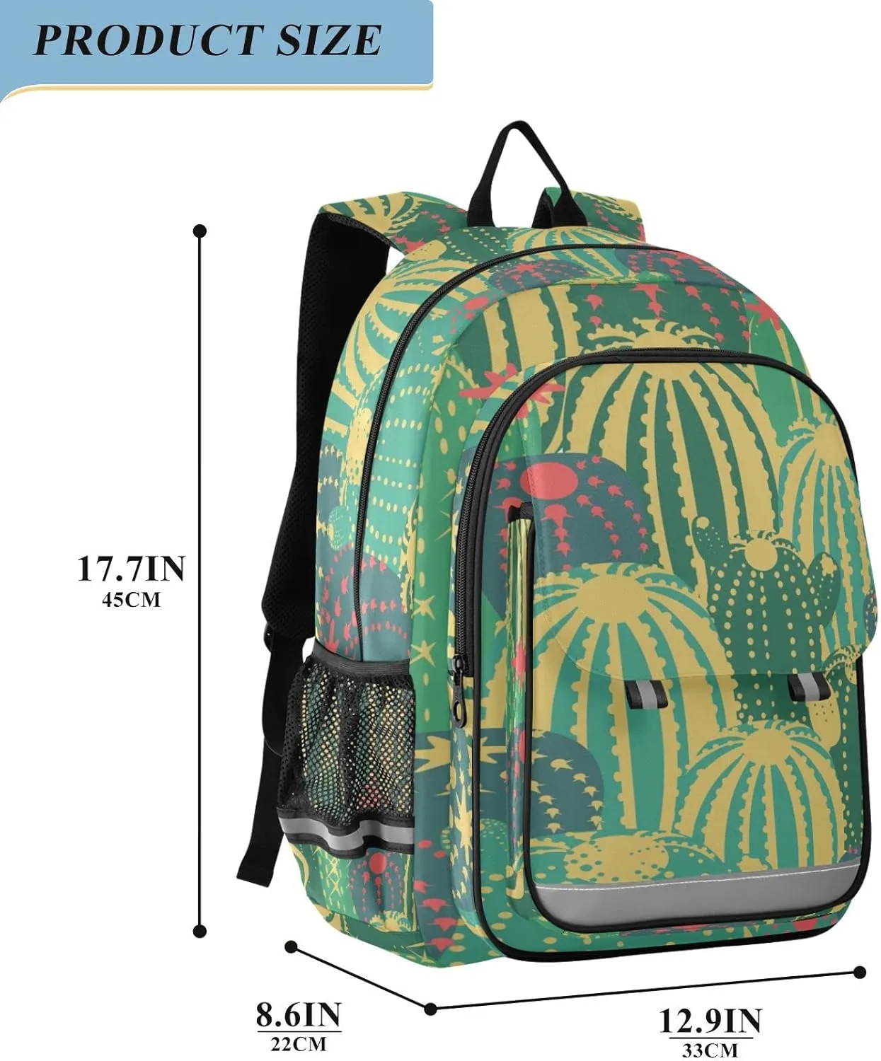 ALAZA Cacti with Flowers and Thorns in Green Backpacks Travel Laptop Backpack