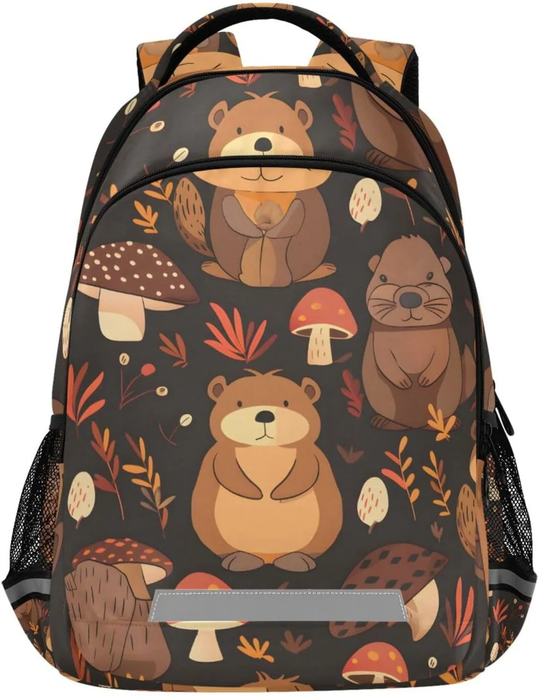ALAZA Cute Beaver Forest Pattern Backpack Girls Kids Backpacks Boys School Bookbag 3rd 4th 5th Grade Casual Daypack Laptop Shoulder Bag with Chest Strap