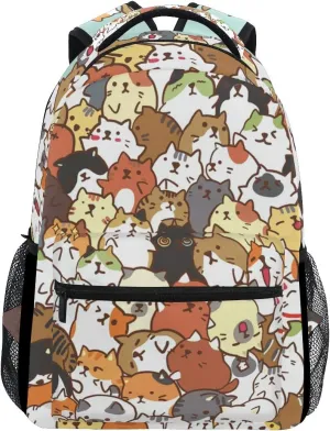ALAZA Cute Cat Family Fun Animal Art Stylish Large Backpack Personalized Laptop iPad Tablet Travel School Bag with Multiple Pockets
