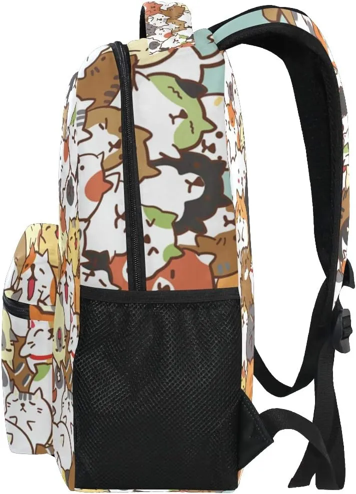 ALAZA Cute Cat Family Fun Animal Art Stylish Large Backpack Personalized Laptop iPad Tablet Travel School Bag with Multiple Pockets