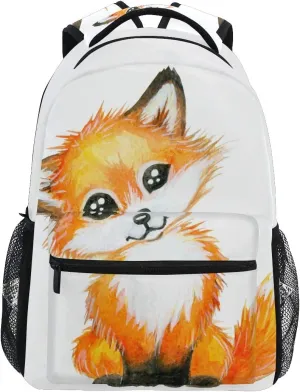 ALAZA Cute Little Fox Animal Print Large Backpack Personalized Laptop iPad Tablet Travel School Bag with Multiple Pockets
