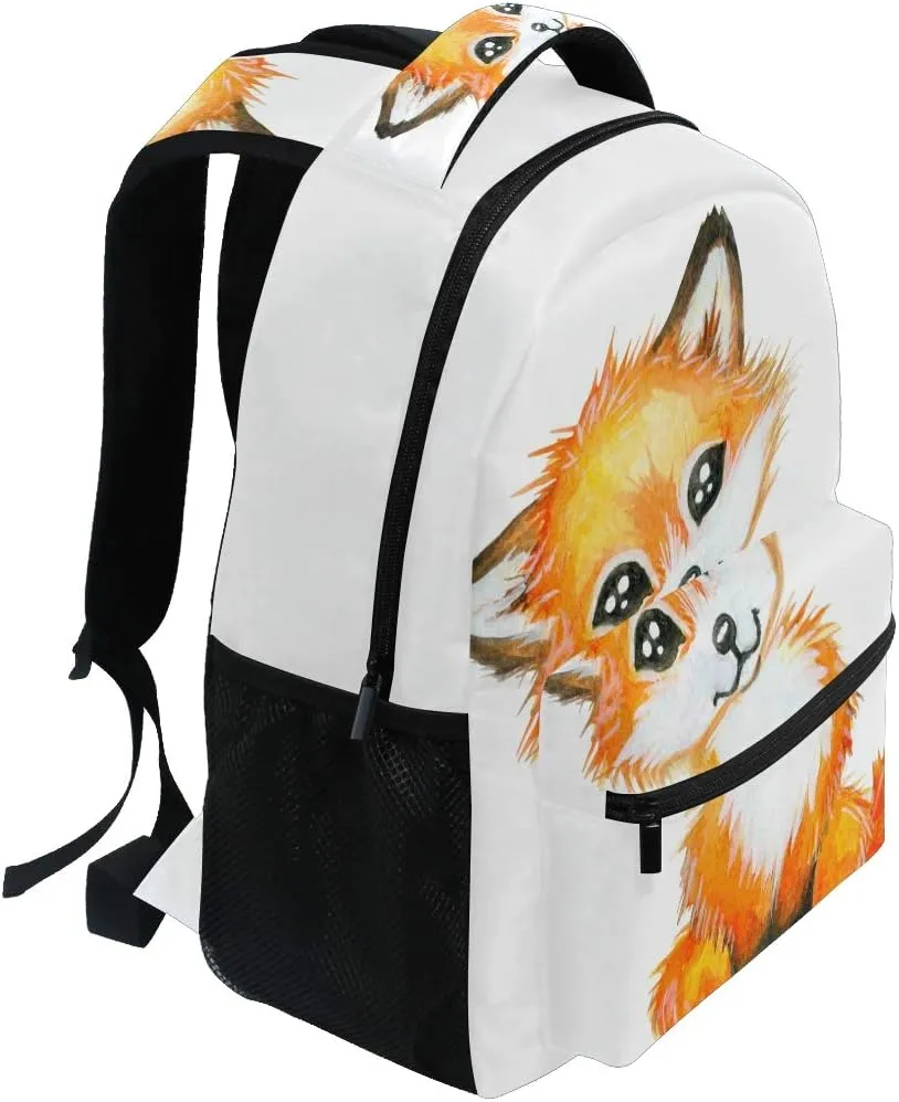 ALAZA Cute Little Fox Animal Print Large Backpack Personalized Laptop iPad Tablet Travel School Bag with Multiple Pockets