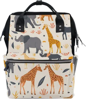 ALAZA Lion Elephant Gazelle Rhinoceros Cheetah Antelope Hippopotamus Laptop Backpack Anti Theft Purse Backpack for Women Men,15.6 inch Doctor Bag College Backpacks Travel Casual Daypack