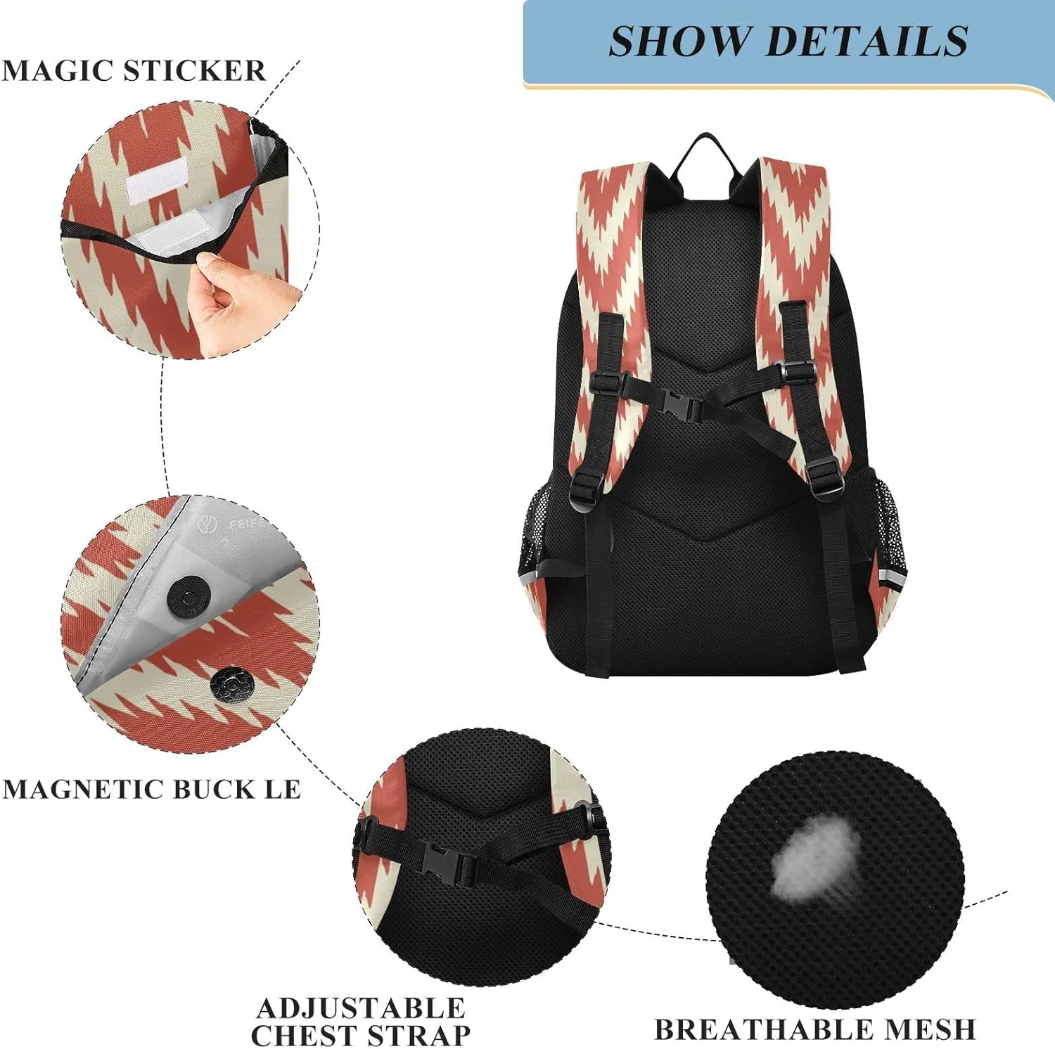 ALAZA Simple Modern Chevron Zig Zag Backpacks Travel Laptop Backpack