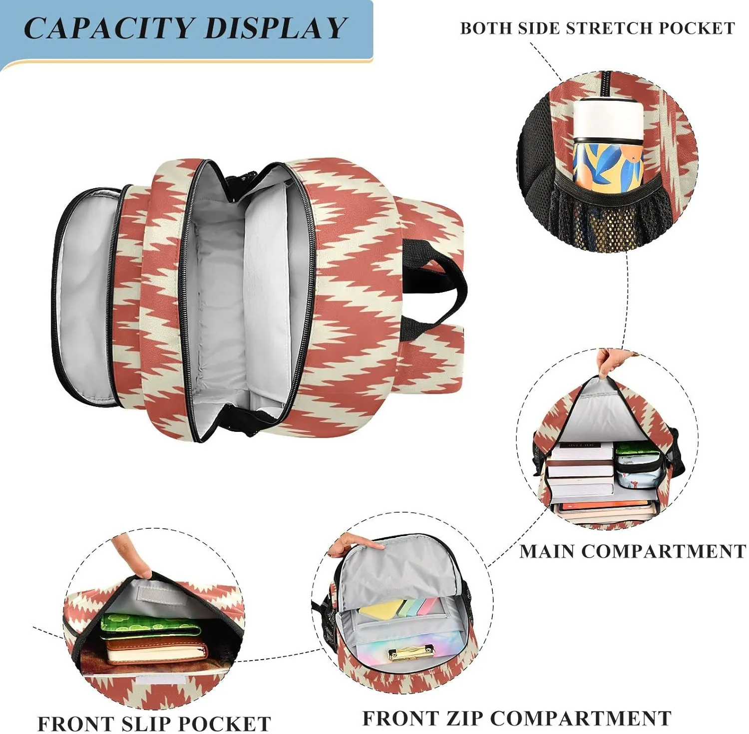 ALAZA Simple Modern Chevron Zig Zag Backpacks Travel Laptop Backpack