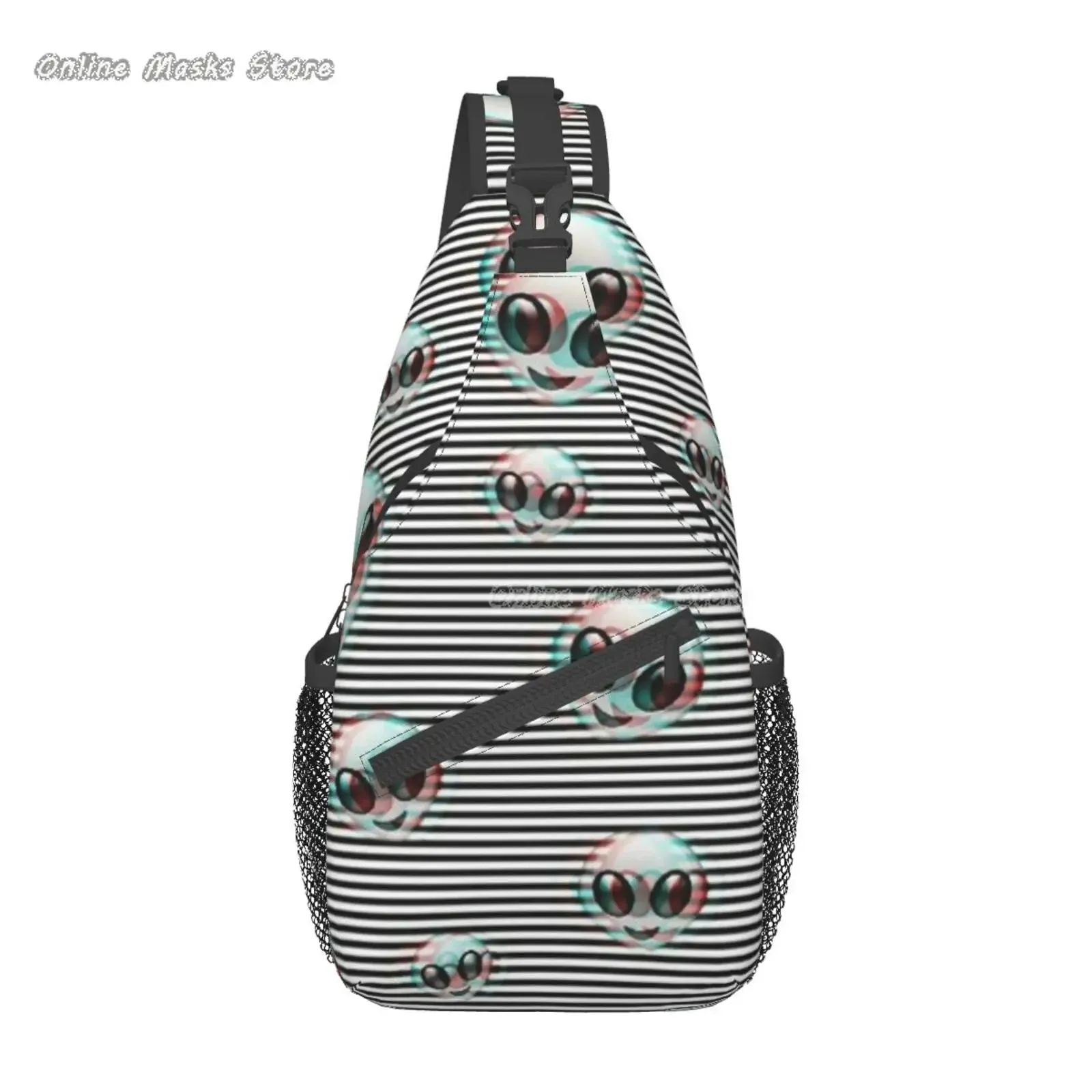 Alien Trip Bag Teardrop Backpack Crossbody Backpack Unisex Sling Chest Bag Gym Bag Travel Bag