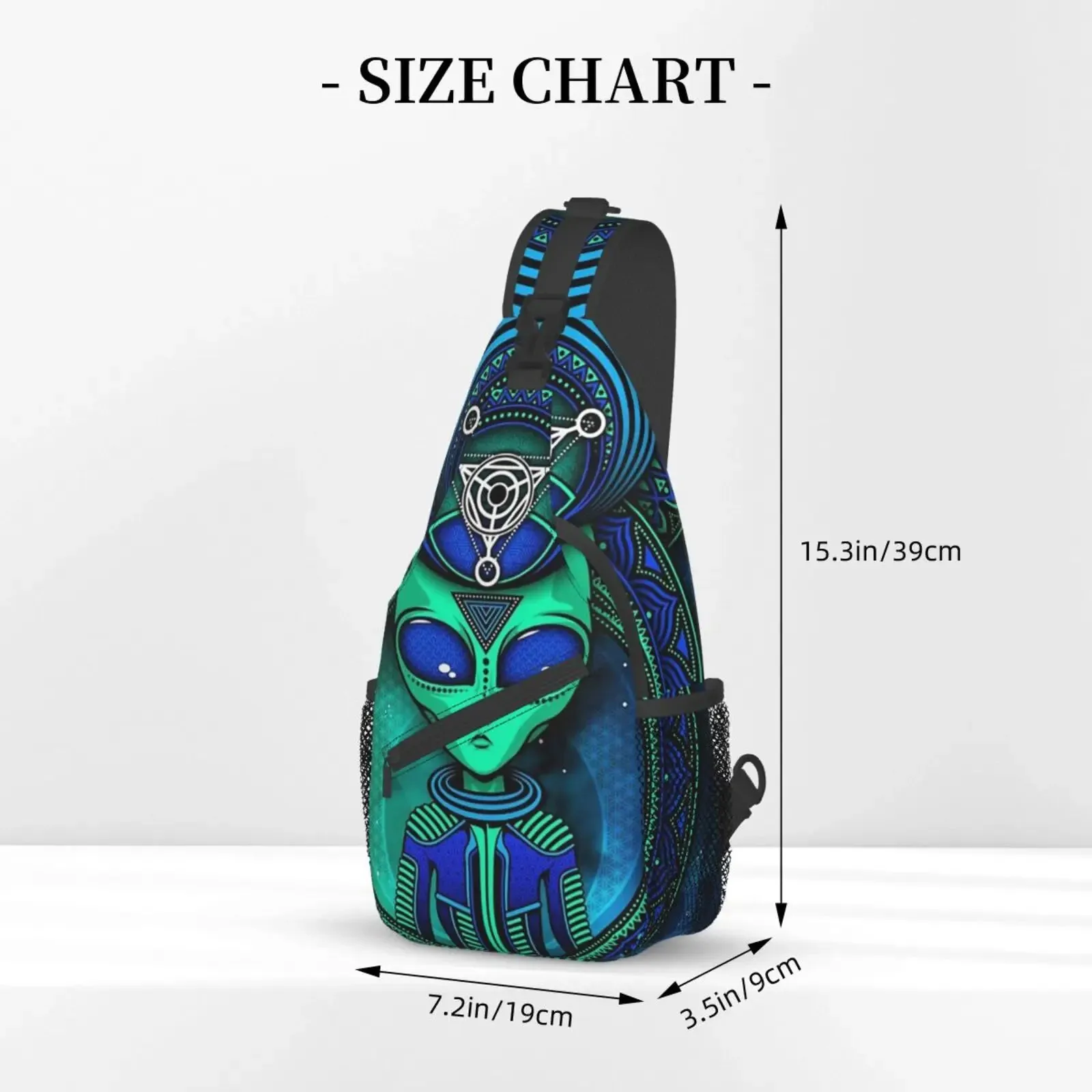 Alien Trip Bag Teardrop Backpack Crossbody Backpack Unisex Sling Chest Bag Gym Bag Travel Bag