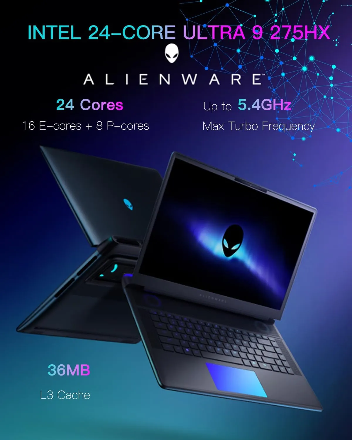 Alienware 16 Area-51 Gaming Laptop • NVIDIA GeForce RTX 5080 • Intel Ultra 9 275HX • 16.0" QHD  240Hz Display • w/Office& External DVD Drive • Backlit KB • Win 11 Pro • WiFi 7 • 32GB RAM • 1 TB SSD