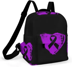 Alzheimer's Disease Awareness Backpacks Laptop Mini Backpacks for Women Travel Shoulder Bag Bookbag Rucksack Daypack 10 Inch