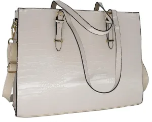 Amaze Laptop Bags for Women 15.6” Waterproof PU Leather Large Capacity Shoulder Tote for Ladies for Work, Office & Business