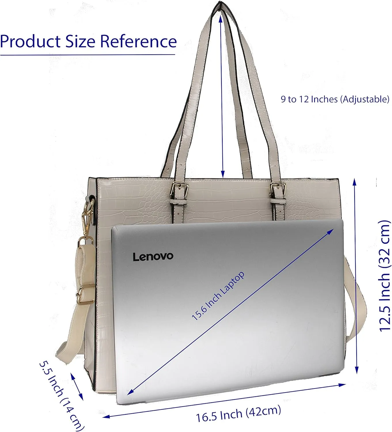 Amaze Laptop Bags for Women 15.6” Waterproof PU Leather Large Capacity Shoulder Tote for Ladies for Work, Office & Business