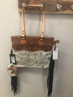American Darling Acid Silver Wash Leather tooled Purse