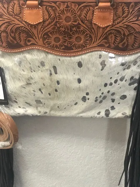 American Darling Acid Silver Wash Leather tooled Purse