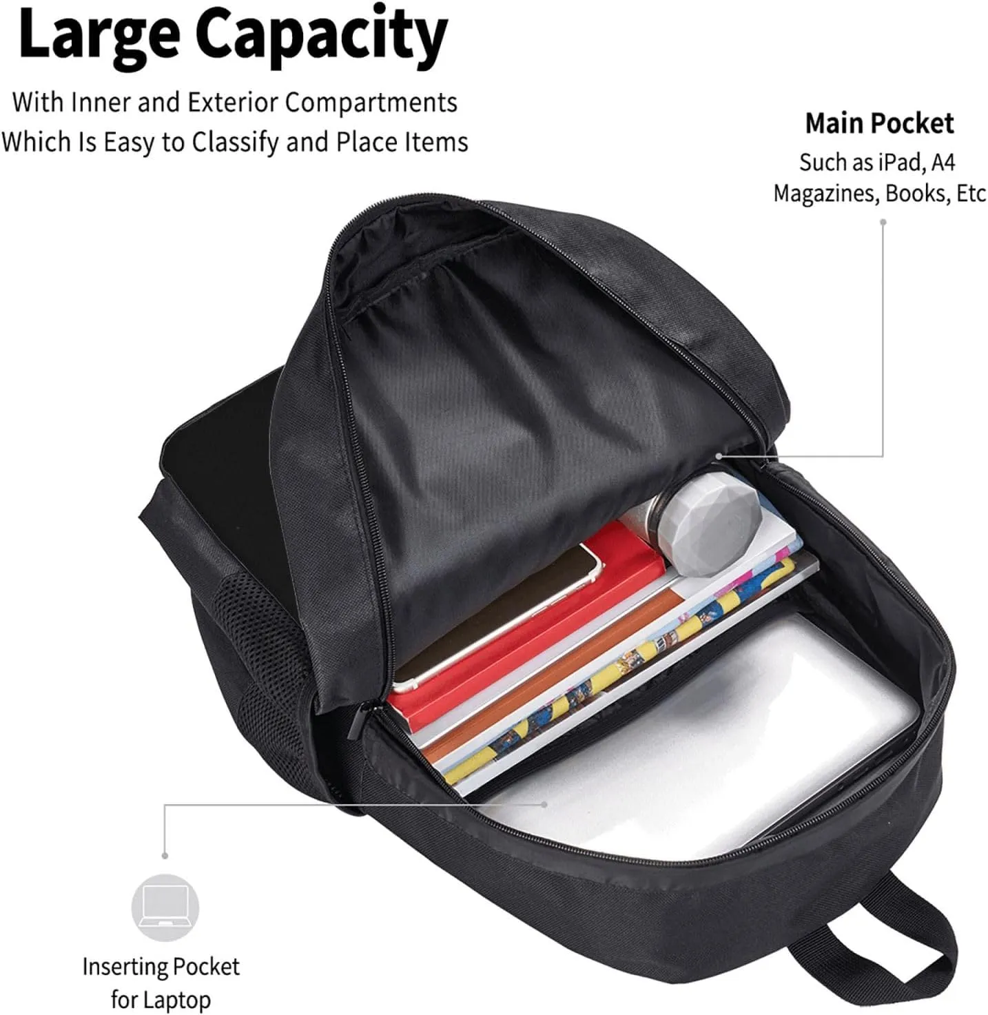 American Raised with Barbadian Roots Casual Backpacks Large Capacity Backpack Laptop Rucksack Sport Daypack Commuter Bags with Adjustable Strap for Traveling Camping