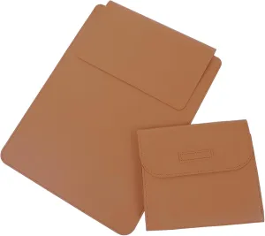 Angoily Ultra-Thin Laptop Sleeve Protective Laptop Case for Travel Business College Soft Pu Leather Scratch-Resistant Splashproof Cover