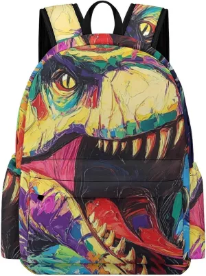 Angry Dinosaur Art Backpack for Mens Womens Shoulder Backpacks Travel Bag Laptop 16.5x11.8x5.9in