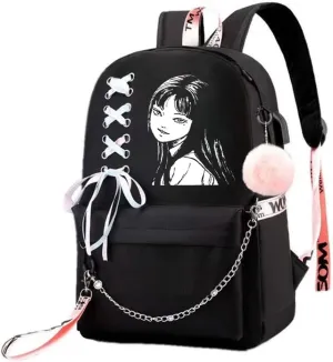 Anime Kawakami Tomie Backpack Cosplay Mochila Rucksack Kawaii Ribbon Backpack (2)