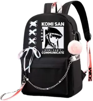 Anime Komi Cant Communicate Komi Shouko Backpack Komi San Excited Cosplay Ribbon Backpack (4)